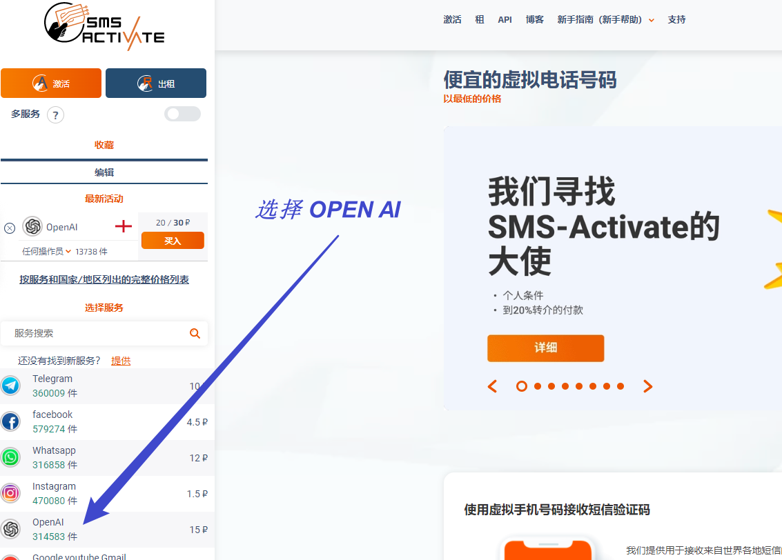 购买OpenAI服务中的手机号